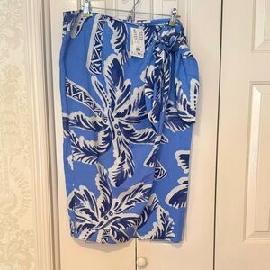 Blue Floral Sarong Skirt